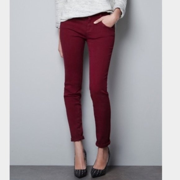 Zara Denim - ⭐ Excellent Zara Maroon Skinny Jeans